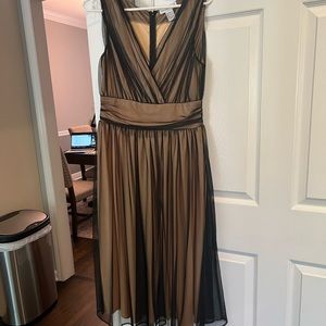 Black and Tan mesh cocktail/wedding dress